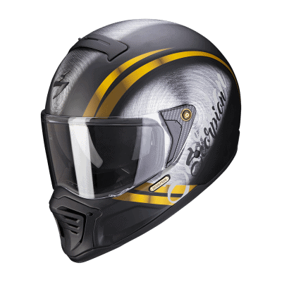 CASCO INTEGRALE IN FIBRA SCORPION EXO HX1 OHNO - NERO OPACO ORO