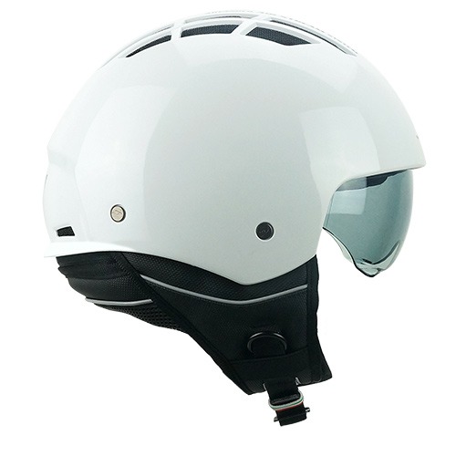 CASCO DEMI JET CON OCCHIALE SLOT MONO – BIANCO LUCIDO - Non Solo