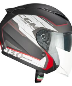 CASCO JET DOPPIA VISIERA CGM 130S DAYTONA APACHE - NERO ROSSO OPACO