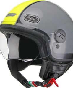 JET VINTAGE CGM GLOBO SPORT GRIGIO LUCIDO GIALLO FLUO VISIERA ELICOTTERISTA