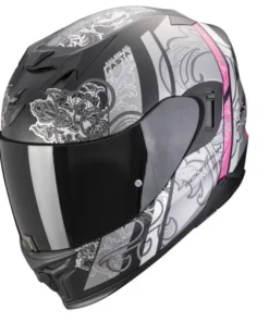CASCO INTEGRALE SCORPION EXO 520 EVO AIR FASTA - NERO OPACO ARGENTO ROSA